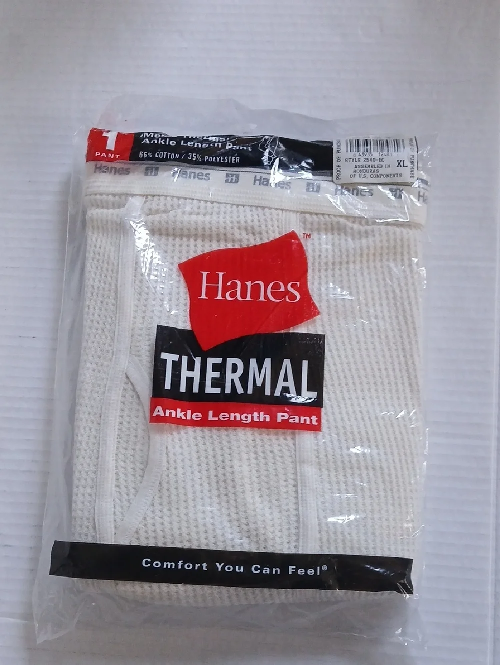 Vintage 2000's Hanes Men's Thermal Single Pant Ankle Length Cotton Blend XL